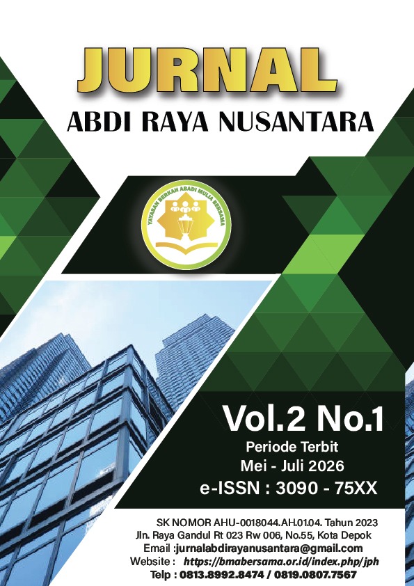 					View Vol. 2 No. 1 (2026): Jurnal Abdi Raya Nusantara
				